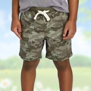 NWT Drawstring Green Camo Easy Pull-On Chino Shorts - Toddler Boys 12M, 18M, 2T